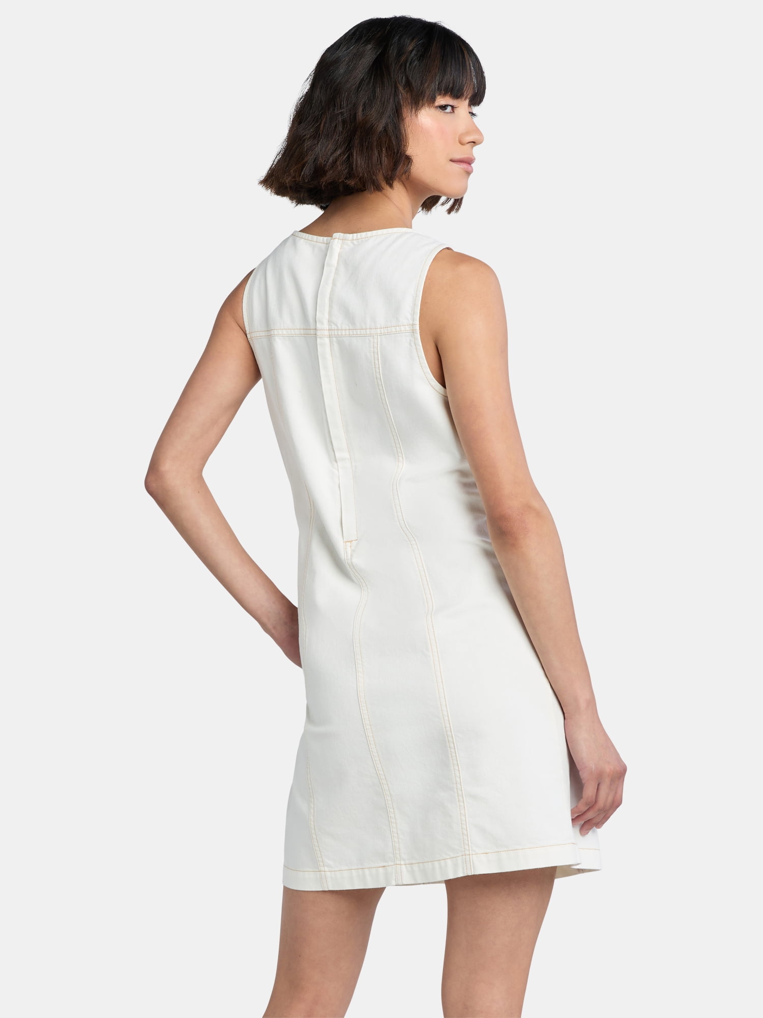 Time and Tru Women's Denim Shift Mini Dress, Sizes XS-XXXL