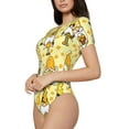 thumbnail image 2 of Balery Women'Sgarden Honeybee Gnomes Crew Neck Round Neck Short Sleeves Slim Fit Casual Basic Extender Bodysuit Daily Jumpsuit T Shirts-Medium, 2 of 9
