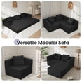 thumbnail image 5 of COMAX Futon Sofa Bed 3 Seater, 106" Convertible Sofa Bed Couches for Living Room, 4 in 1 Folding Boneless Sleeper Corduroy Couch Foam In a Box, Comfy Foldable Lounge Fold Out Floor Mattress, Black, 5 of 5