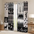thumbnail image 2 of Buffalo Patchwork 30%-50% Blackout Curtains, Hunting Bear Deer Curtains & Drapes Teens Adult Bedroom, Rustic Farmhouse Grid Claw Curtains Adventure Camping Window Treatments 52"Wx63"L 2 Panels, 2 of 5