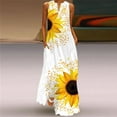 thumbnail image 5 of 3D Rose Printed Maxi Dresses For Women 2023 New Summer Ladies Sleeveless V-neck Print Retro Dress Women's Clothing Robe Femme, 5 of 6