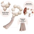 thumbnail image 3 of EcoNesxp Rope Tassel Table Decorative Napkin Ring UrbanMingle Suitable for Table Setting Handmade Farmhouse Wooden Beaded Napkin Ring Beige, 3 of 5