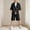 Black, variant on IFNWSV Girls Summer Outfits Kids Solid Color Short Sleeved Lapel Top Sleeveless Dress with Necktie Three Piece Set Gray 12-13 Years