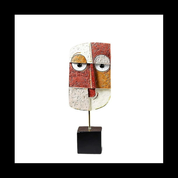 Estatuas Hechas A Mano Escultura Abstracta de Resina para DecoracióN del Hogar , Estante para Libros, DecoracióN de Soporte para TV, DecoracióN de Sala de Estar, 22X8,5 Cm