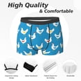 thumbnail image 2 of Men's Boxer Briefs, Unique Cute Chicken Blue Soft Comfy Mens Underwear Boxer Briefs Breathable With Widen Waist, 2 of 7