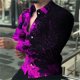 thumbnail image 1 of Tops de hombre de moda cuello de traje nuevo púrpura azul amarillo fresco calle camisa ropa de exterior ropa primavera verano material suave 6XL, 1 of 6