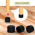 thumbnail image 5 of Flyshop 4Pcs Large Size Chair Leg Caps, Frosted Synthetic Rubber Chair Leg Floor Protectors, Round Furniture Table Feet Covers, Black, 2", 50mm, 5 of 7