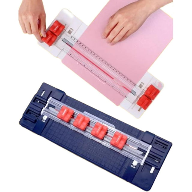 Yazoeia 4 in 1 Paper Cutter,Mini Paper Cutter,Multifunctional Paper Trimmer with 4 Types of Blades for Cutting Paper, Photos,Scrapbook,Card,White CJC912-143033