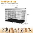 thumbnail image 7 of YRLLENSDAN 30 inch Foldable Large Dog Crate for Large Dogs, Metal Wire Dog Cage with Plastic Tray and Handle Double-Door Outdoor Dog Crates and Kennels for Medium Small Dogs, Black, 7 of 7
