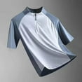 thumbnail image 4 of Mlzmgr Workout T Shirts for Men Tight High Zipper Neck Quick Drying Men's Shirts Athletic Gym Running Tops, 4 of 8