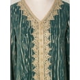 thumbnail image 2 of robe Femme Col en V Ajustée Tissu Estampage à Chaud Mode Haut de Gamme (Vert Foncé, m), 2 of 5