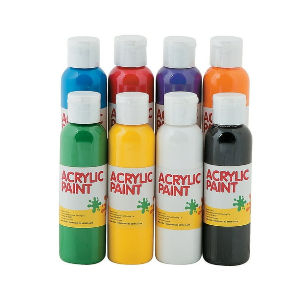 Acrylic Paint Set 4Oz Basic Supplies 8 Pieces