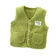 thumbnail image 3 of GYRATEDREAM Toddler Baby Boy Girl Fleece Vest Coat Sleeveless Waistcoat Fall Winter Warm Outerwear with Pockets for 6-7Y Light Green, 3 of 9