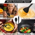 thumbnail image 5 of 4-Piece Heat-Resistant Silicone Stirring & Serving Spoons Set, 10.6 Inch Non-Stick Kitchen Utensils for Cooking, Mixing Soups/Salads/Milk, Durable High-Quality Silicone Construction, Black Color, 5 of 5