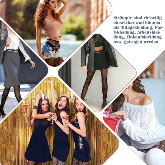 kurtrusly Collants Résille Aguichant pour Toute Occasion, Options de Coiffure Polyvalentes, Bas Résille Faciles à Entretenir 2