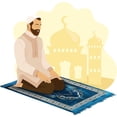 thumbnail image 3 of Alfombra de oración TB Muslim de terciopelo suave con cuentas de oración, color azul, 3 of 8