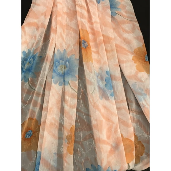 Crush Floral Print Chiffon, 54" Wide, Sells by the Yard from Sal Tex Fabrics, Peach