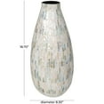 thumbnail image 3 of DecMode 19" Handmade Mosaic Inspired White Mother of Pearl Vase with Pastel Blue and Pink Accents, 3 of 11