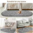 thumbnail image 4 of CozyDesg Oval Area Rugs,Ultra Soft Modern Throw Rugs for Bedroom，Small Area Rugs,2.6*5.3ft Shag Fluffy Carpet for Bedside Home Decor,Light Gray, 4 of 8