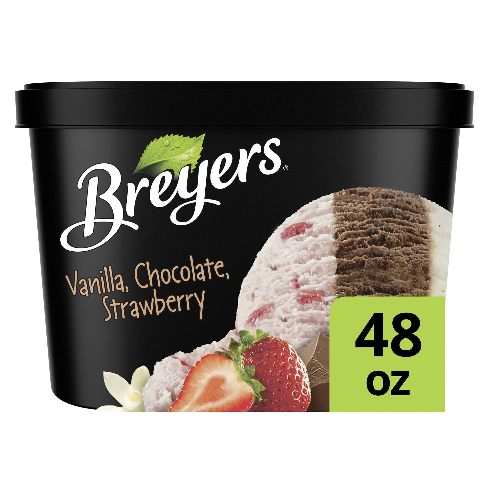 Breyers Original Ice Cream Vanilla Chocolate Strawberry 48 oz