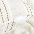 thumbnail image 3 of Sunlit 20" x 20" Beige with White & Brown Striped Textured Linen Throw Pillow Covers (2 Count), 3 of 6