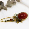 thumbnail image 4 of Corsage Large Ladies Brooch Red Gem Brooch Pin, 4 of 4