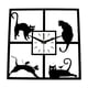 thumbnail image 2 of Ornamento de reloj de pared de gato cuadrado Regalo adorable de inauguración de la casa, decoración colgante de pared de reloj decorativo simple para, 2 of 9