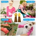 thumbnail image 5 of Uxcell XL Long Gardening Gloves Cowhide Leather Rose Pruning Garden Glove Thorn Proof Yellow/Brown, 5 of 5