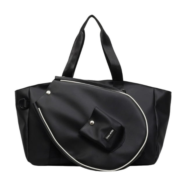 Bolsa deportiva de tenis, bolsa de bádminton, gran capacidad, práctica, fácil de limpiar, para viajes, compacta, profesional, elegante, para hombres y negro