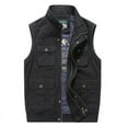 thumbnail image 4 of Chaleco informal de primavera y otoño para hombre, 95 % algodón, talla grande, multibolsillos, con clip para caballos, para cámaras, 4 of 5