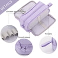 thumbnail image 3 of Canvas Pencil Case Large Capacity 4 Compartments Double Sided Hanging Loop Assorted Colors for Students Teens Adults, 3 of 7