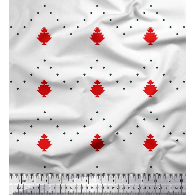 Soimoi Toile de Voile de Coton Rouge Imprimé par Yard 56 Pouces de Large