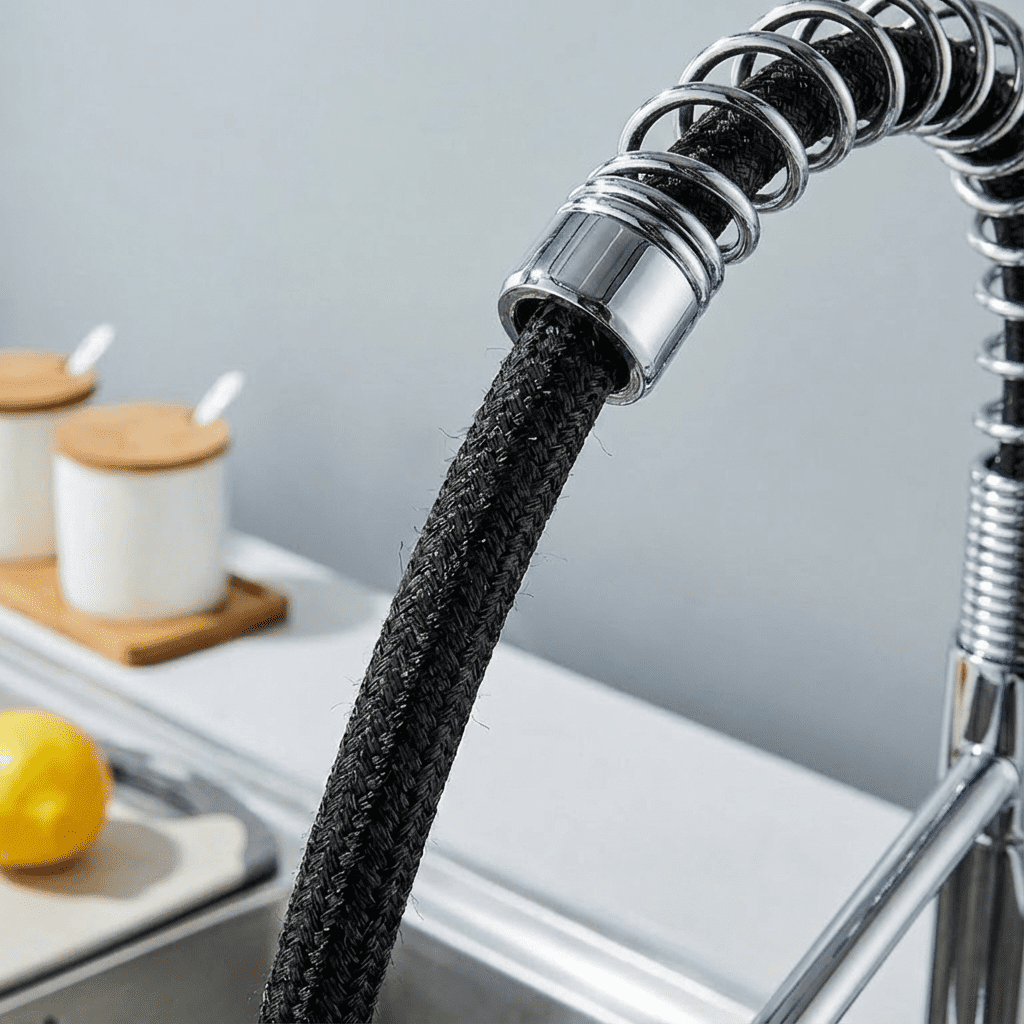 Kitchen Faucet with Pull Down Sprayer Industrial 1 Handle 1 Hole or 3 Hole Faucet for Farmhouse Camper Laundry Utility,Chrome