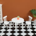 thumbnail image 4 of Wooden Round Table Set Tiny Homes Figurine Dining Room Office Child White, 4 of 8