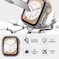 thumbnail image 3 of WWS-3Pcs Screen Protector for Apple Watch Case 45mm 44mm 40mm 41mm,Ultra Style Hard Case+Tempered Glass Screen Protector,Rugged iwatch Bumper Cover for Apple Watch Series 8 Cases 7 SE 6 5 4, 3 of 4