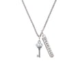 thumbnail image 2 of Delight Jewelry Silvertone Crown Key Silvertone Fearless Bar Charm Necklace, 23", 2 of 4