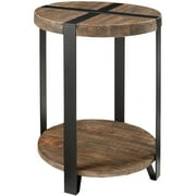 Alaterre Modesto Round End Table, Rustic Natural