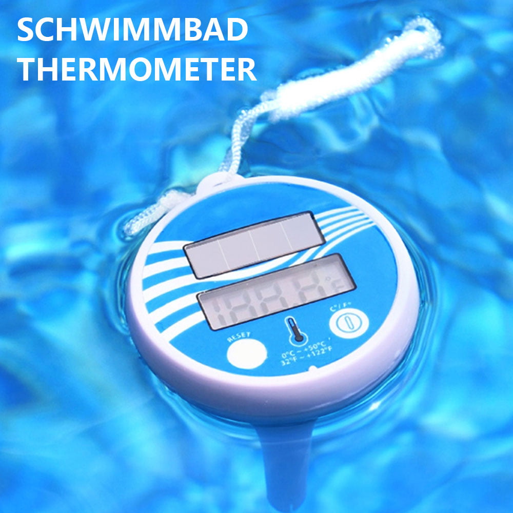 50℃ Solar Digital Wasser Thermometer Poolthermometer Pool Schwimmbad 0℃ 