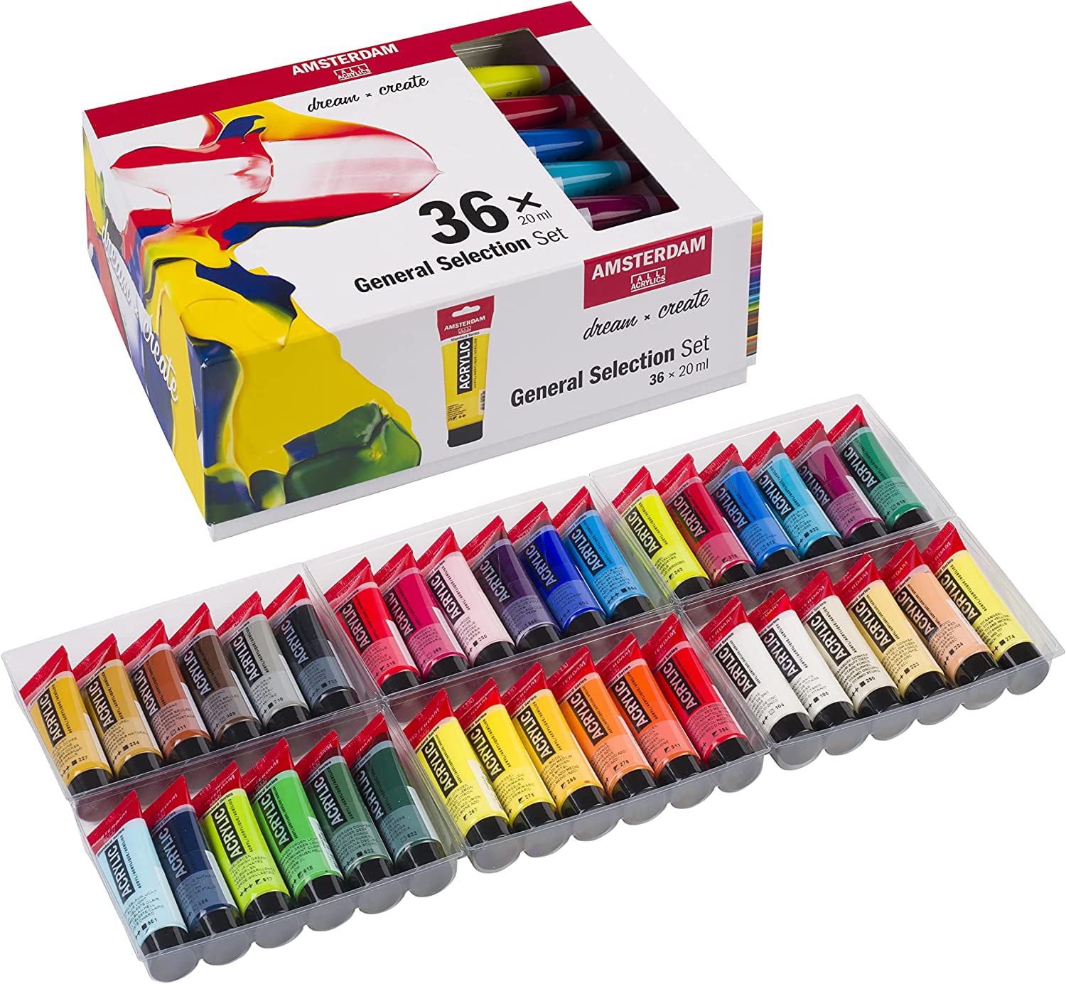 Amsterdam Acrylic Paint Set, 12-Colors, Non-Fading & Permanent, Quick  Drying, Soap and Water Clean-Up, for Wood, Low Odor, Low VOC in the Craft  Paint department at