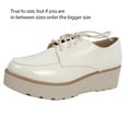 thumbnail image 2 of Soda Women's Jimbo Crinkle Oxford Lace Up Lug Platform Wedge Shoes, Beige, 8.5 M US, 2 of 5