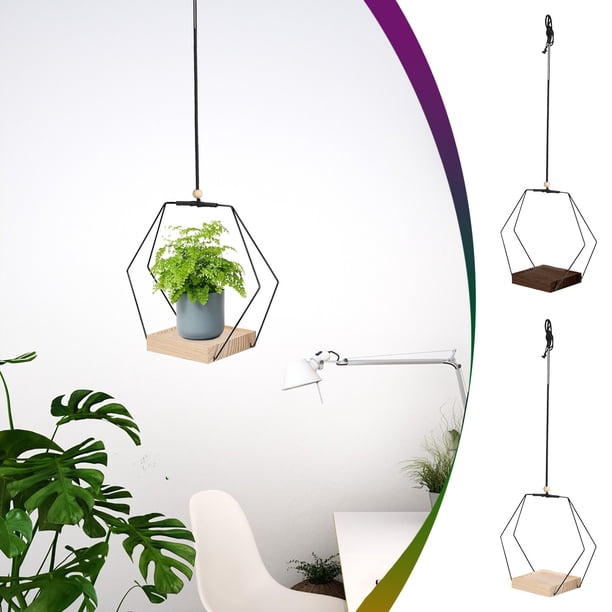 Macetero Colgante de Macramé para Interior | Decoración Boho para Techo y Ventana | Soporte de Macramé de 12" | Anillos de Acero de Titanio y Cuerda de Algodón Ecológico de 80 cm | Soporta hasta 15