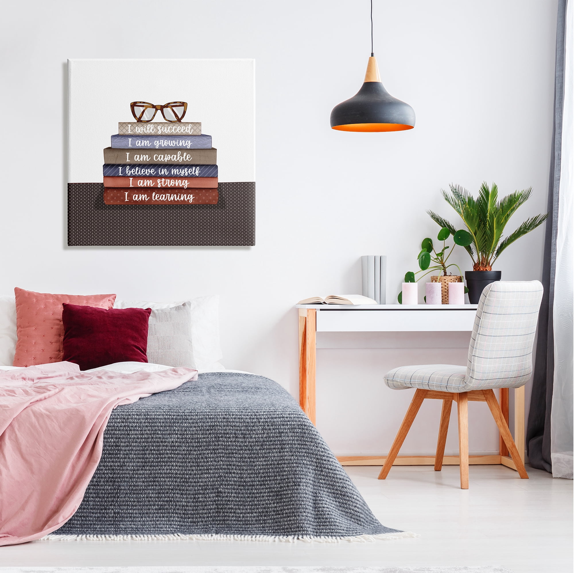 Stupell Industries Motivational Self Esteem Books Inspirational Painting Gallery Wrapped Canvas Art Print Wall Art, 30 x 30