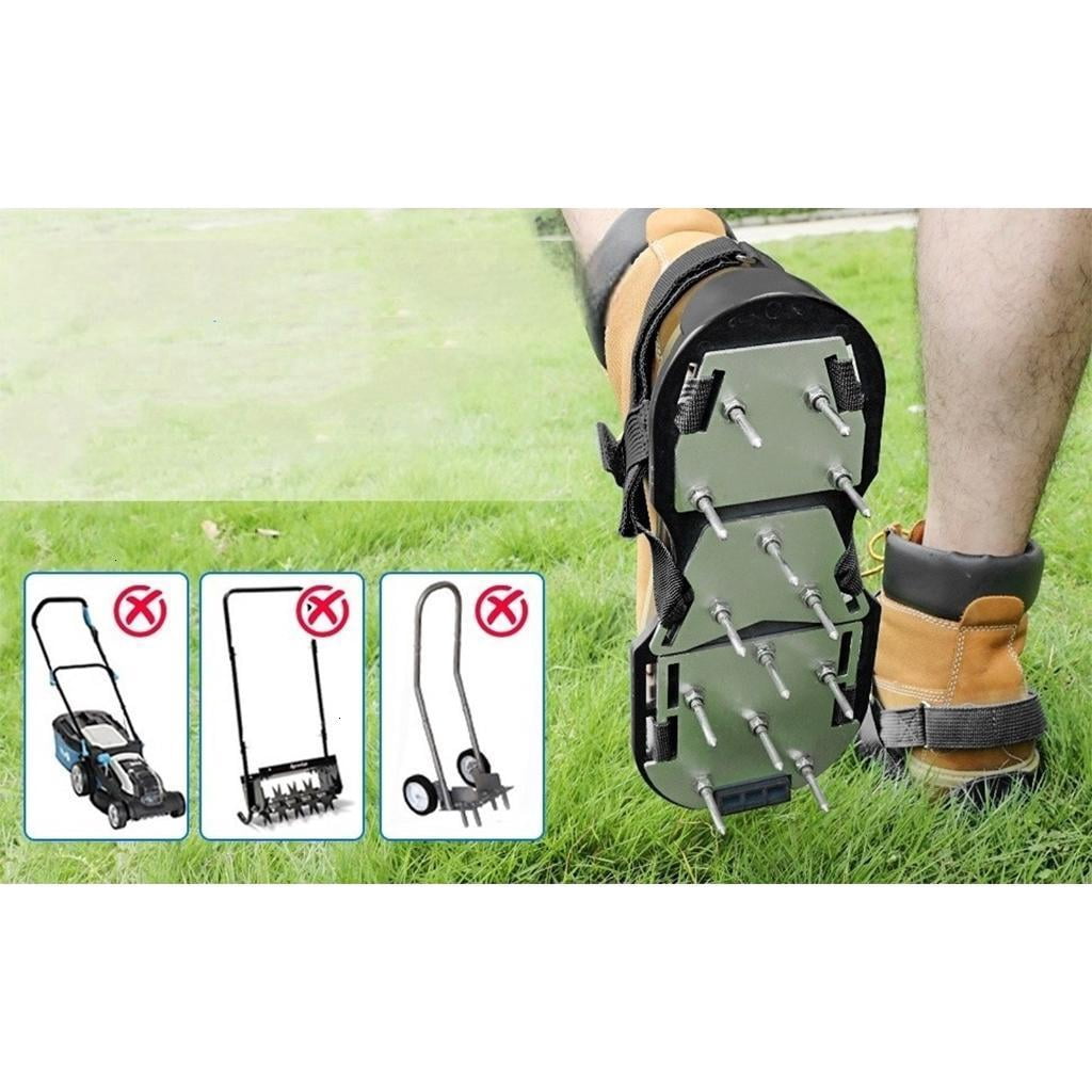 Lawns Aerator Shoes Garden Aerating Sandals With Reinforced Spikes And Digging Tool For Compacted Soil
