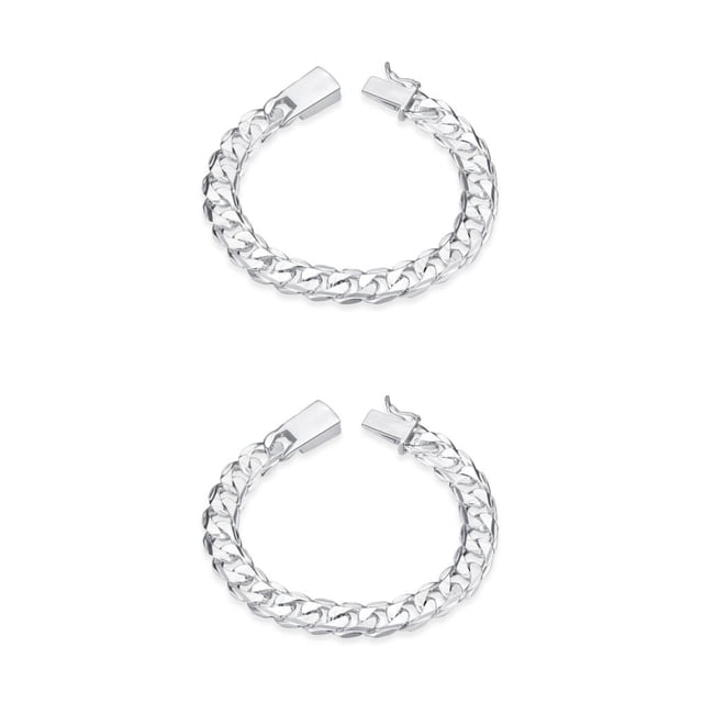 Sonducket de dijes para mujer - Moda llamativa para cualquier ocasión de cadena de hombre de plata para hombre plata 2piezas