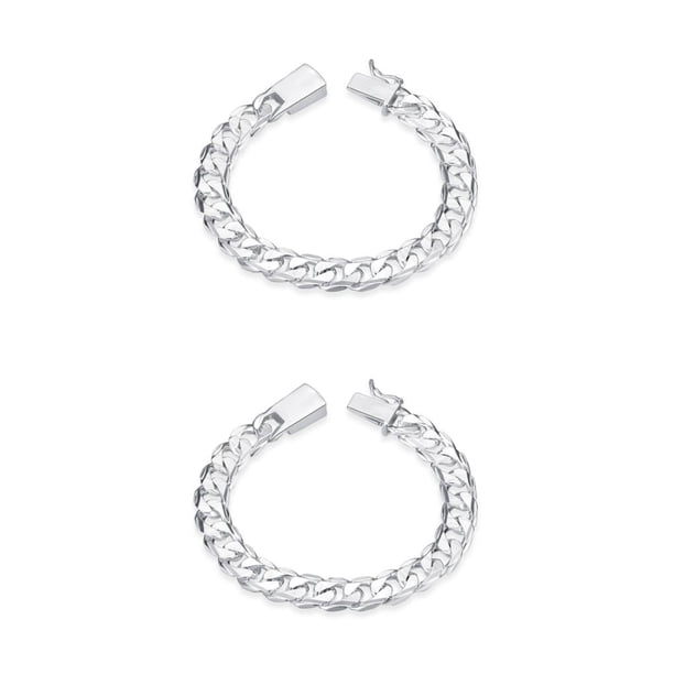 Sonducket de dijes para mujer - Moda llamativa para cualquier ocasión de cadena de hombre de plata para hombre plata 2piezas
