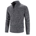 thumbnail image 2 of Men's Half High Neck Pullover Bottom Shirt Slim Winter Half Zipper Knit Simple Solid Colour Sweater Clothes, 2 of 2