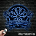 thumbnail image 3 of Craftnamesign Custom Dart Game Metal Sign LED Light, Dartboard Name Sign, Dart Game Home Decor, 3 of 5