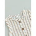 thumbnail image 4 of Caoirhny Baby Jumpsuit, Sleeveless Crew Neck Striped Summer Romper Clothes for Girls Boys, 4 of 7