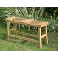 thumbnail image 3 of WholesaleTeak Outdoor Patio Grade-A Teak Wood 33" Double Curved Seat Shower / Bath Room / Pool / Spa Stool Friendship Bench  #WMAXDCSB, 3 of 4