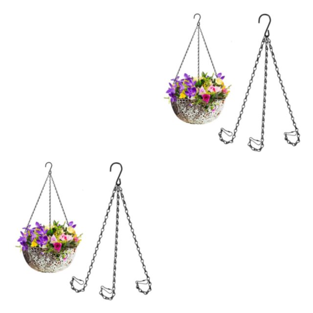 Baohd Safe And Strong Hanging Chain With Hooks For Hanging Baskets Flowerpot Hanging Chains Gardens Beauty 2Set
